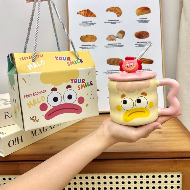 Cốc sứ 400ml Hình chú hề dễ thương - Quà sinh nhật, ngày tình nhân, bộ hộp cao cấp XCB, giảm 20%
