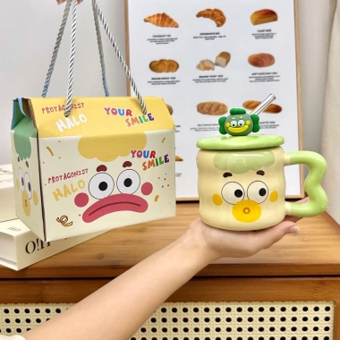 Cốc sứ 400ml Hình chú hề dễ thương - Quà sinh nhật, ngày tình nhân, bộ hộp cao cấp XCB, giảm 20%