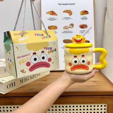 Cốc sứ 400ml Hình chú hề dễ thương - Quà sinh nhật, ngày tình nhân, bộ hộp cao cấp XCB, giảm 20%