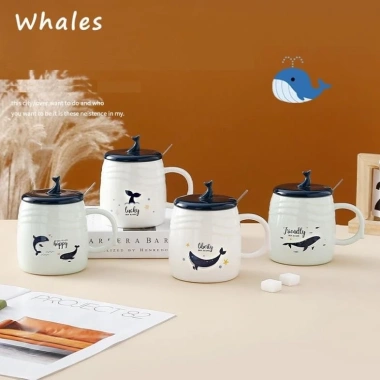 Cốc sứ Blue Whale cá nhân hoá khắc tên – Set quà tặng sinh nhật người yêu, bạn thân, giá 89.000₫