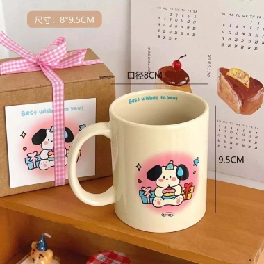 Cốc sứ Cún Happy hoạt hình dễ thương – Quà tặng thiệp Have a Good Day, giảm còn 72.520₫ 8