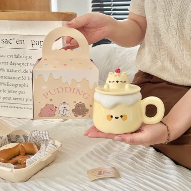 Cốc sứ cute 400ml - Quà tặng nữ, cốc uống nước xinh xắn, giá chỉ 135.000₫ 4