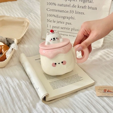Cốc sứ cute 400ml - Quà tặng nữ, cốc uống nước xinh xắn, giá chỉ 135.000₫ 6