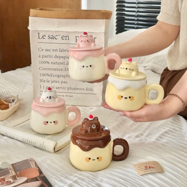Cốc sứ cute 400ml - Quà tặng nữ, cốc uống nước xinh xắn, giá chỉ 135.000₫ 9