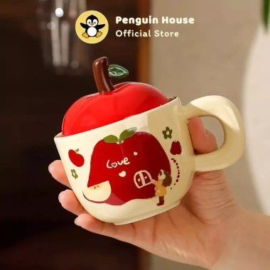 Cốc sứ cute 400ml Quà tặng sinh nhật ly sứ hình quả táo, giá ưu đãi 99.000đ