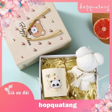 Cốc sứ cute quà sinh nhật, kèm hộp gấu bông & khăn tắm giấy rơm - chỉ 70.000đ 7