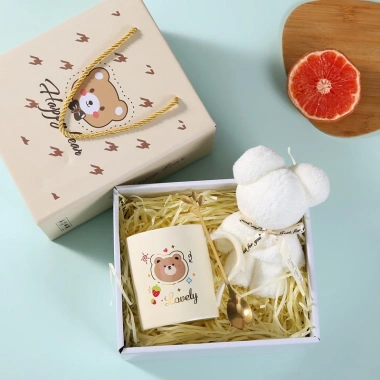 Cốc sứ cute quà sinh nhật, kèm hộp gấu bông & khăn tắm giấy rơm - chỉ 70.000đ 10