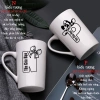 Cốc sứ in hình Chữ Cao Bồi & Nơ, khắc tên cá nhân hoá Đen Xanh, quà tặng 20.000₫ 7