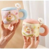 Cốc sứ Ly 450ml Nắp hình con cừu + Muỗng, Quà tặng an toàn cho nước nóng - Giá 104.000đ 2