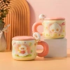 Cốc sứ Ly 450ml Nắp hình con cừu + Muỗng, Quà tặng an toàn cho nước nóng - Giá 104.000đ 5