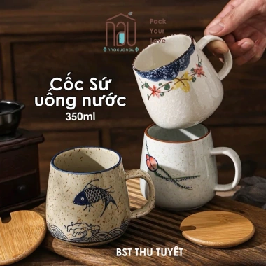 Cốc Sứ Thu Tụy 350ml phong cách Nhật men tiêu - Dùng văn phòng, trà, cafe, quà sinh nhật, giá 25.000 VND 9 Cốc Sứ Thu Tụy 350ml phong cách Nhật men tiêu - Dùng văn phòng, trà, cafe, quà sinh nhật, giá 25.000 VND 9