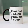 Cốc sứ xinh gái in hình cute, lời nhắn Đừng buồn – Quà tặng bạn gái, giá 55k 2
