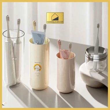 Cốc Súc Miệng Nhựa Cao Cấp Du Lịch 3-4 Cốc – Bộ Đựng Bàn Chải Kem Đánh Răng Hanmala Decor