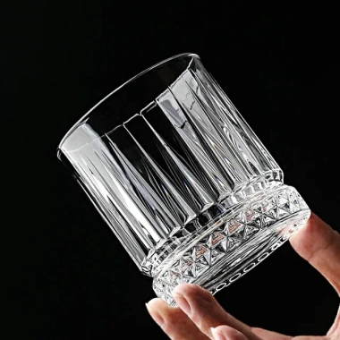 Cốc thủy tinh thắt đáy kim cương nhiều size, dày dặn, decor quán phong cách 18.000₫