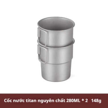 Cốc Titan Gập Tay Kháng Khuẩn Cấp Thực Phẩm Pha Trà Đun Nước Ngoài Trời 77K 9