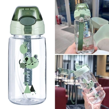 Cốc uống nước KUNHEV 550ml Chai hoạt hình dễ thương du lịch bé, dụng cụ thể thao di động kèm bình sữa