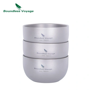 Cốc uống trà và cà phê mini 40ml titan không gây hại du lịch cắm trại