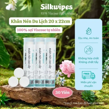 Combo 05 Lọ Khăn Mặt Nén Silkwipes 10 Viên Nhỏ Gọn Bỏ Túi, Tiện Dụng 70.000 10