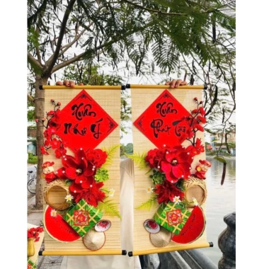 Combo 1 set mành thư pháp trang trí Tết - Giá ưu đãi 90.000đ, mang không khí xuân truyền thống