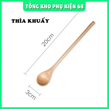 Combo 10-20 chiếc Thìa gỗ cán dài đa năng - Lấy mật ong, cafe, nấu ăn, giá 119.500đ