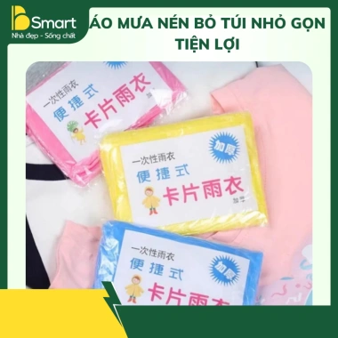 Combo 10 áo mưa nén dùng 1 lần, bỏ túi cho người lớn và trẻ em – 40.000 VND