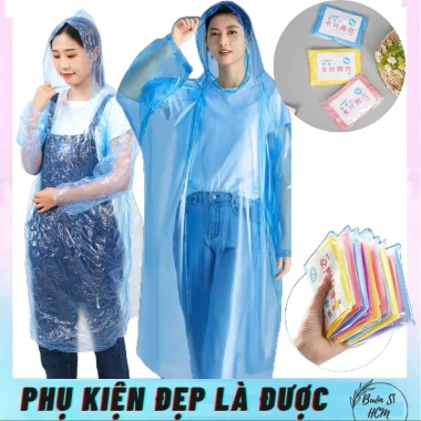Combo 10 áo mưa nilong trùm đầu dùng 1 lần, dày dặn tiện lợi cho đi đường và phượt - Giá chỉ 27,496₫
