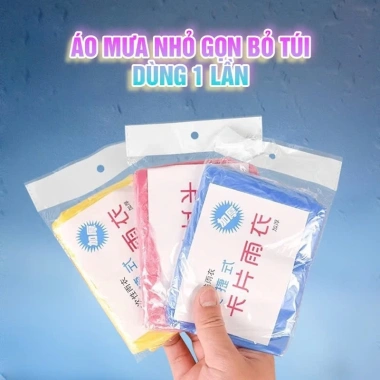 Combo 10 áo mưa nilong trùm đầu dùng 1 lần, dày dặn tiện lợi cho đi đường và phượt - Giá chỉ 27,496₫
