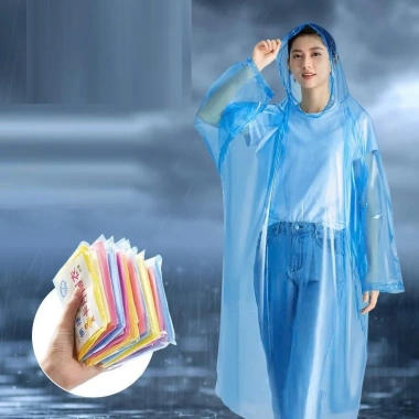 Combo 10 áo mưa nilong trùm đầu dùng 1 lần, dày dặn tiện lợi cho đi đường và phượt - Giá chỉ 27,496₫