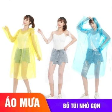 Combo 10 áo mưa nilong trùm đầu dùng 1 lần, dày dặn tiện lợi cho đi đường và phượt - Giá chỉ 27,496₫