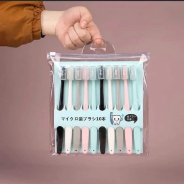Combo 10 Bàn chải đánh răng Nhật, đựng túi zip - Giá chỉ 23.350 VND, giảm giá 6