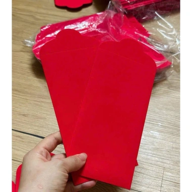 Combo 10 Bao Lì Xì Giấy Nhung Đỏ Vàng - Thư Pháp Tết Phát Lộc, Giá 22.000