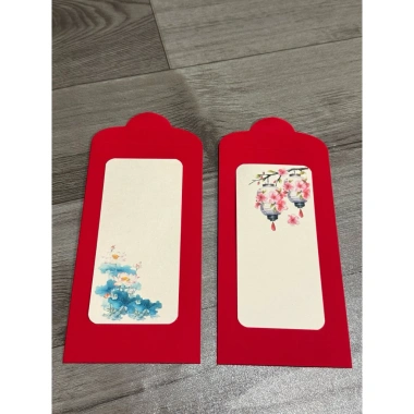 Combo 10 Bao Lì Xì Giấy Nhung Đỏ Vàng - Thư Pháp Tết Phát Lộc, Giá 22.000