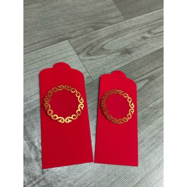 Combo 10 Bao Lì Xì Giấy Nhung Đỏ Vàng - Thư Pháp Tết Phát Lộc, Giá 22.000
