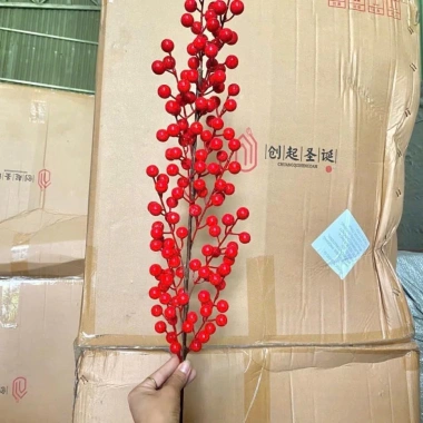 Combo 10 Cành Đào Đông 12 Nhánh 100cm Quả Đỏ Trang Trí Tết Nhà Cửa - 57.000đ 2