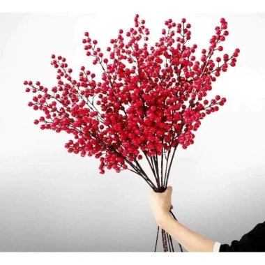 Combo 10 Cành Đào Đông 12 Nhánh 100cm Quả Đỏ Trang Trí Tết Nhà Cửa - 57.000đ 5