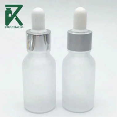 Combo 10 chai Chai thủy tinh tinh dầu serum mờ khoen bạc bóng 5‑100ml, chỉ 62.000₫