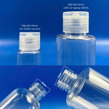 Combo 10 Chai Nhựa Nắp Bật Trong Suốt 15-250ml Đựng Nước Tẩy Trang, Kem Dưỡng, Dầu Gội – Giá chỉ 45.000 đồng (Giảm 13.500)