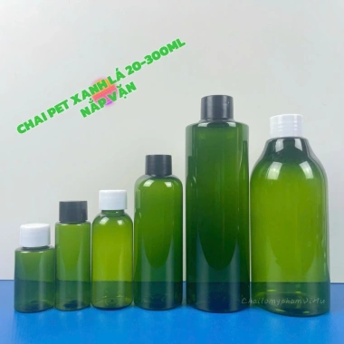 Combo 10 Chai PET xanh lá nắp vặn 20ml/300ml chiết tinh dầu mỹ phẩm - Giá 51.000 2
