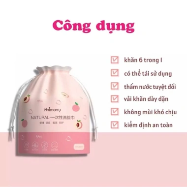 Combo 10 Cuộn Khăn Mặt Khô Đa Năng ANIMERRY Khăn Tẩy Trang Cao Cấp Dùng 1 Lần Lau Khô và Lau Ướt Tiện Lợi