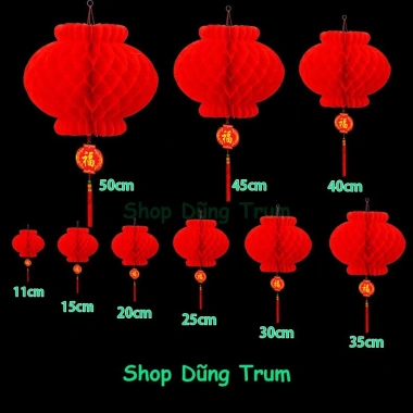 Combo 10 Đèn Lồng Đỏ Trang Trí Tết Chữ Phúc Chống Nước Giá 13.000đ