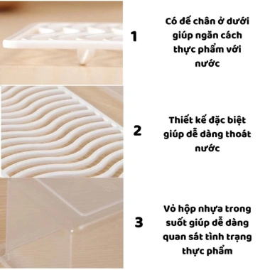Combo 10 Hộp Đựng Thực Phẩm Nhựa PP An Toàn, Khay Ráo Nước, Dùng Tủ Lạnh – 36.000đ
