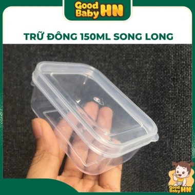 Combo 10 hộp Hộp trữ đông đồ ăn dặm bé 150ml nhựa Song Long size nhỏ giảm giá 24.000đ 2