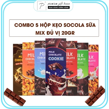 Combo 10 hộp Kẹo Socola Sữa 50% Cacao FIGO - Ăn Vặt Văn Phòng 122.598₫