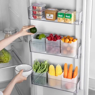 Combo 10 Hộp Nhựa Đựng Thức Ăn Gắn Cánh Tủ Lạnh Tiết Kiệm Không Gian - Đa Năng, Bảo Quản Tươi Mát
