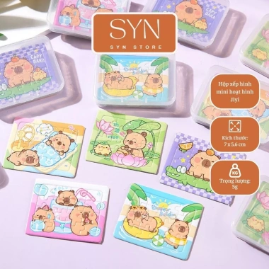 Combo 10 hộp Xếp hình mini Capybara 5 bảng giáo dục trẻ em quà tặng mẫu giáo 28.000đ 3