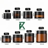 Combo 10 hũ thủy tinh tròn nâu chiết mỹ phẩm đựng kem nắp đen 5-100gr giá ưu đãi 65.000 VND 2