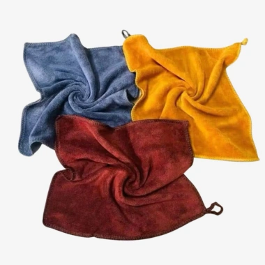 Combo 10 khăn 30x30cm làm nail, móng, lau tay, xe, bếp - mềm mịn, siêu thấm, không đổ lông, có móc treo, chỉ 47.000đ 2