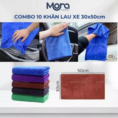 Combo 10 Khăn 30x50cm Mềm Thấm Nước - Khăn Mặt, Làm Nail, Lau Đa Năng 67.100₫