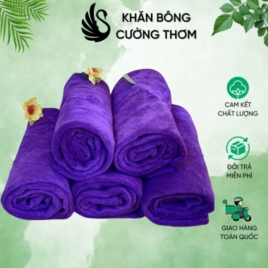 Combo 10 khăn gội đầu siêu thấm hút, không vết, microfiber mềm 35x75cm spa salon tóc 2