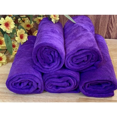 Combo 10 khăn gội đầu siêu thấm hút, không vết, microfiber mềm 35x75cm spa salon tóc 5